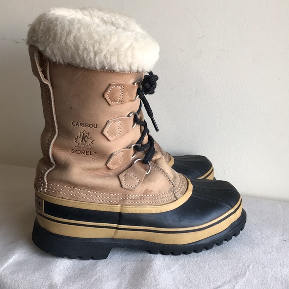 Sorel Shoes - Sorel Caribou Sz 6 boot Kaufman boot "Made in Canada" tan leather Waterproof